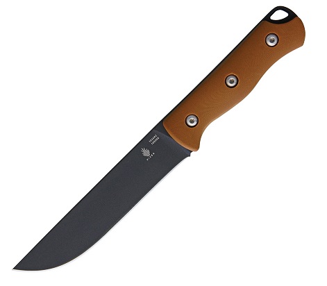Kizer Bush Fixed Blade Knife, 1095 Carbon, G10 Tan, Kydex Sheath, 1034A2