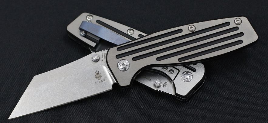 Kizer Rogue Framelock Folding Knife, S35VN Wharncliffe, Titanium, 3480 - Click Image to Close