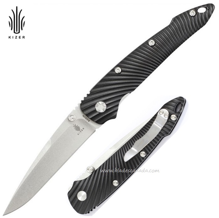 Kizer 4419A4 Folding Knife, CPM S35VN, Aluminum Black - Click Image to Close