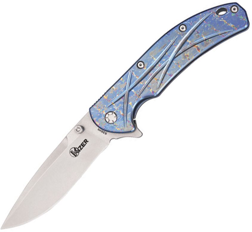 Kizer 4421A1 Folding Knife, S35VN, Anodized Titanium Handle - Click Image to Close