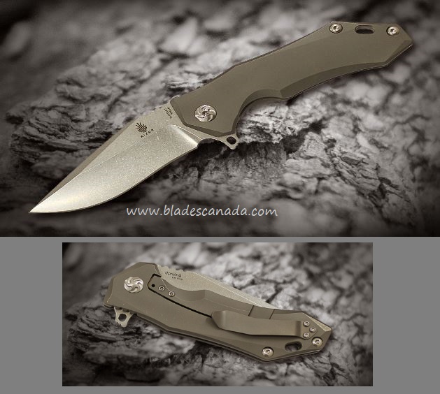 Kizer Uprising Flipper Framelock Knife, S35VN, Titanium Matte, 4491A1