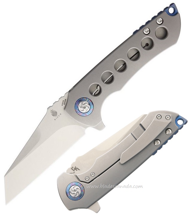Kizer Critial Flipper Framelock Knife, S35VN Wharncliffe, Titanium, 4508