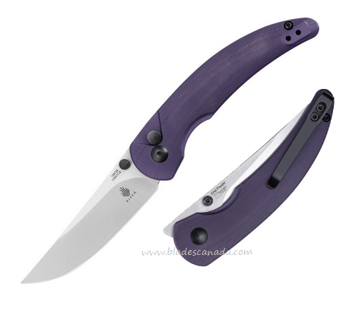 Kizer Chili Pepper Button Lock Folding Knife, 154CM, Aluminum Purple, V3601C2