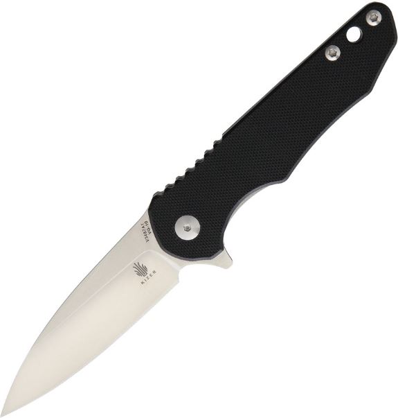 Kizer Vanguard Barbosa Flipper Folding Knife, VG10, G10 Black, V3487A1