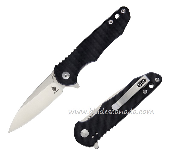 Kiizer Vanguard Barbosa Flipper Folding Knife, N690, G10 Black, V3487N1