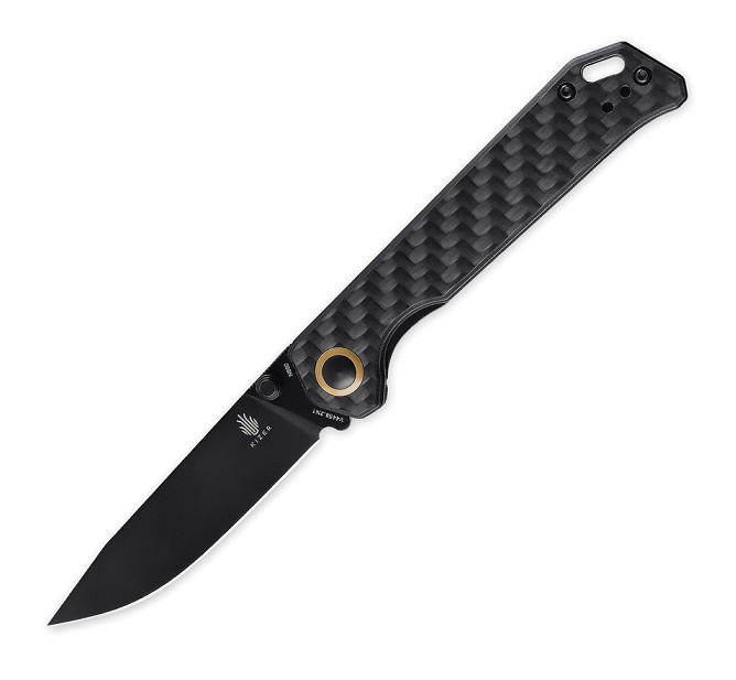 Kizer Vanguard Begleiter N690 Black Linerlock Folding Knife, Carbon Fiber V4458.2N1