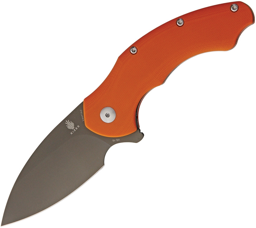 Kizer Vanguard Roach Folding Knife, VG10, G10 Orange, V4477A2