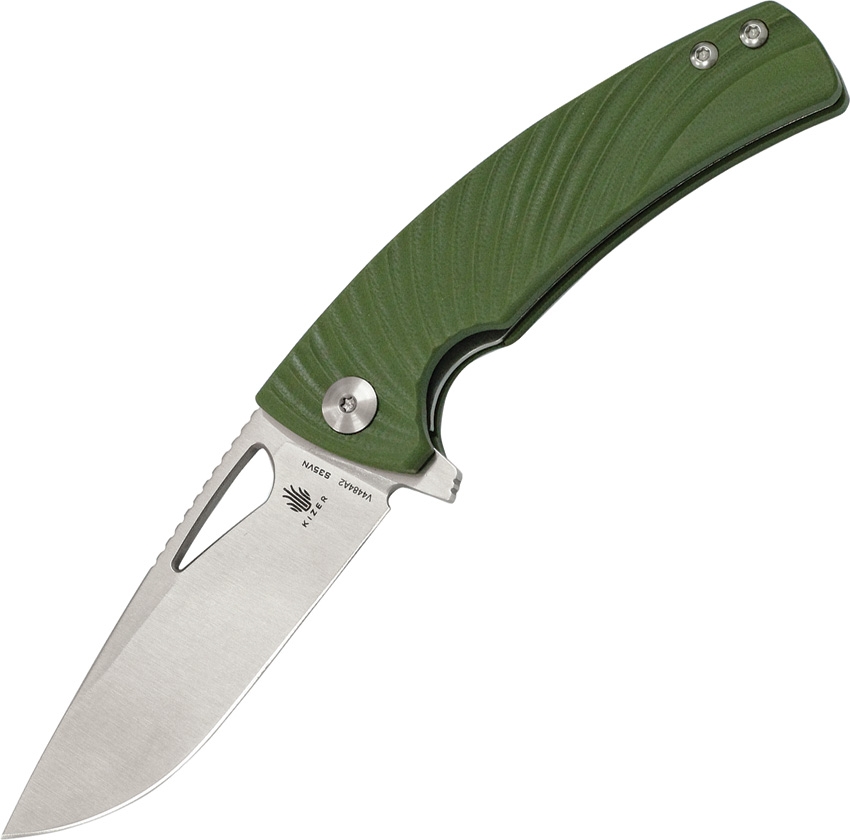 Kizer Vanguard Kyre Flipper Folding Knife, VG10, G10 Green, V4484A2
