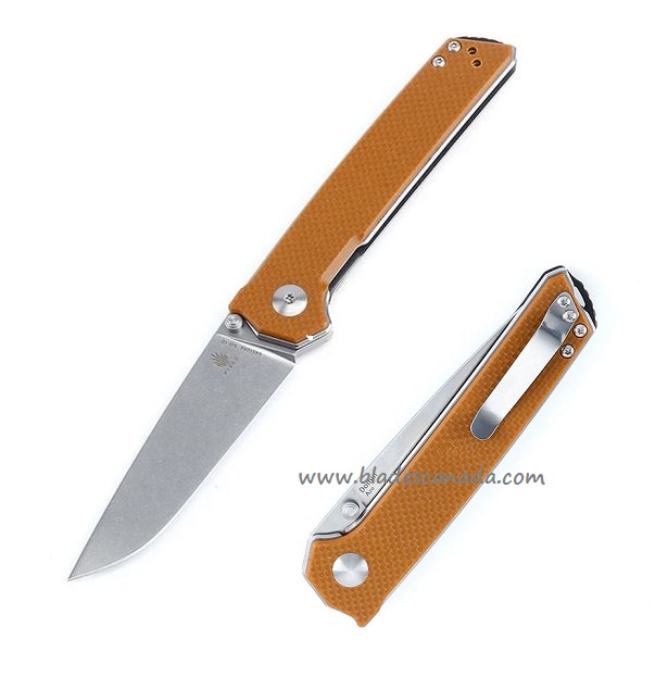 Kizer Vanguard Domin Folding Knife, VG10, G10 Brown, V4516A4