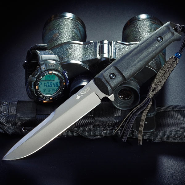 Kizlyar Alpha Fixed Blade Knife, AUS 8, MOLLE Sheath, KK0001