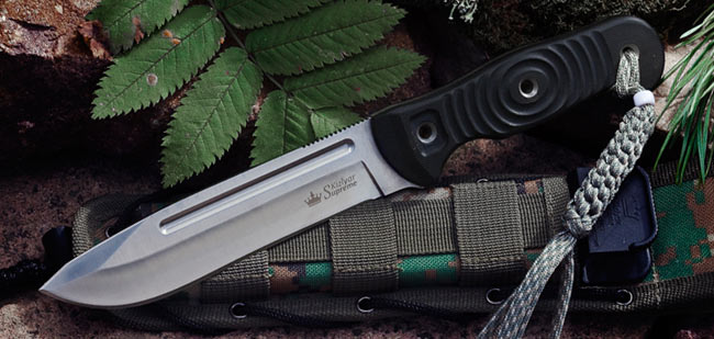 Kizlyar Maximus Fixed Blade Knife, AUS 8 Satin, MOLLE Sheath, KK0018
