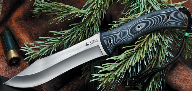 Kizlyar Safari Fixed Blade Knife, AUS 8 Satin, Micarta, Kydex Sheath, KK0053
