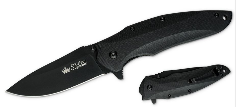 Kizlyar Zedd Flipper Folding Knife, AUS 8, G10 Handle, KK0173