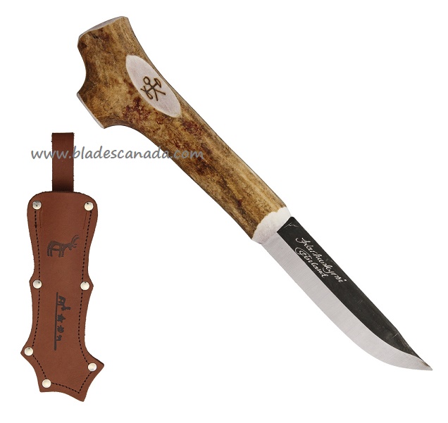 Kellam 1004 Saami Fixed Blade Knife, Reindeer Handle, Leather Sheath