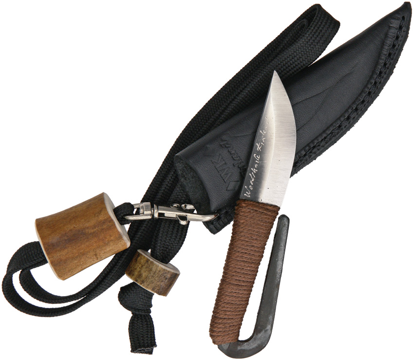 Kellam HM39 Fixed Blade Neck Knife, Leather Sheath