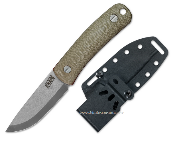 Knafs Lulu Fixed Blade Knife, CPM MagnaCut, Micarta Green/G10 Red Layered, 00231