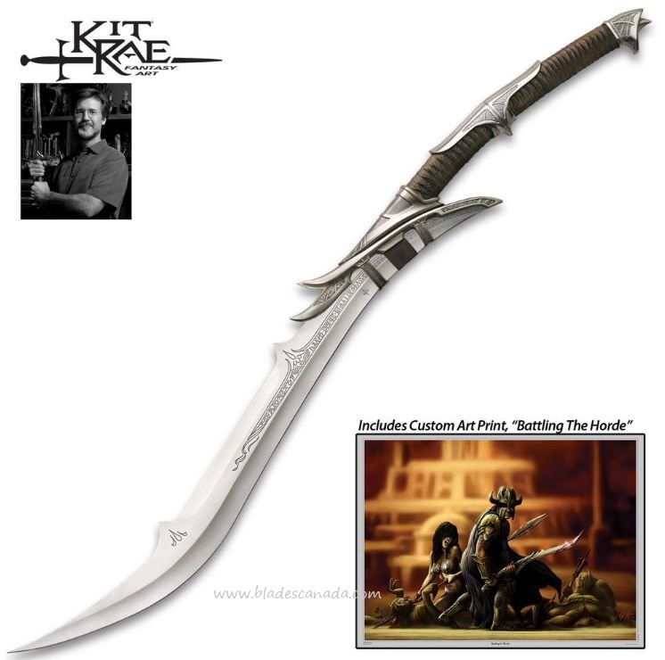 Kit Rae Mithrodin Sword, Leather Wrapped, KR0025 - Click Image to Close