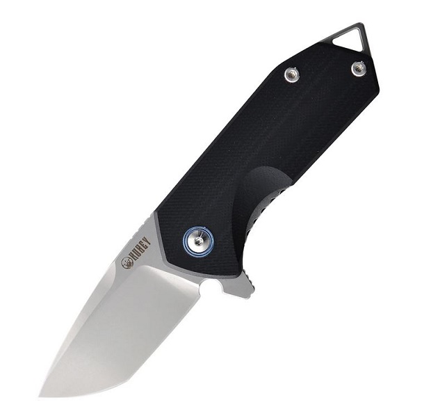 Kubey Chubby Flipper Knife, D2 Steel, Black G10 Handle KU203A