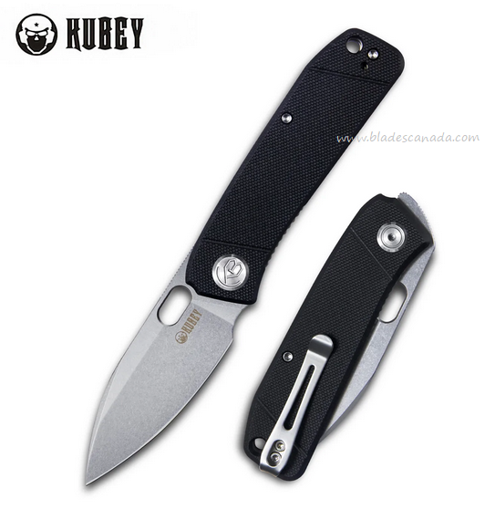 Kubey Hyde Folding Knife, 14C28N Sandvik, G10 Black, KU2104A