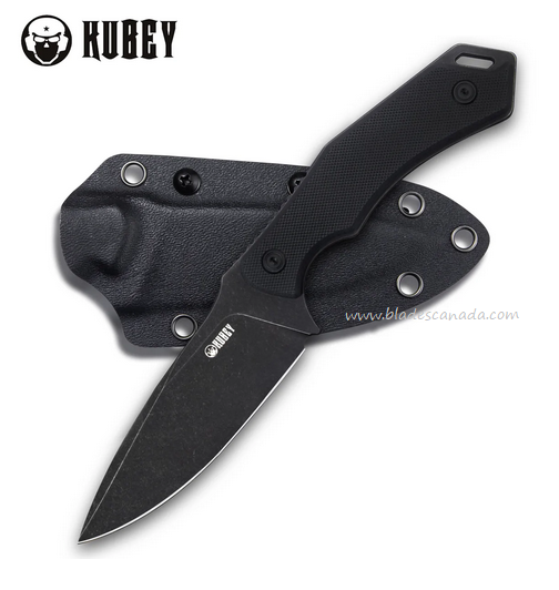 Kubey Orthodox Fixed Blade Knife, 14C28N Black SW, G10 Black, Kydex, KU2108B