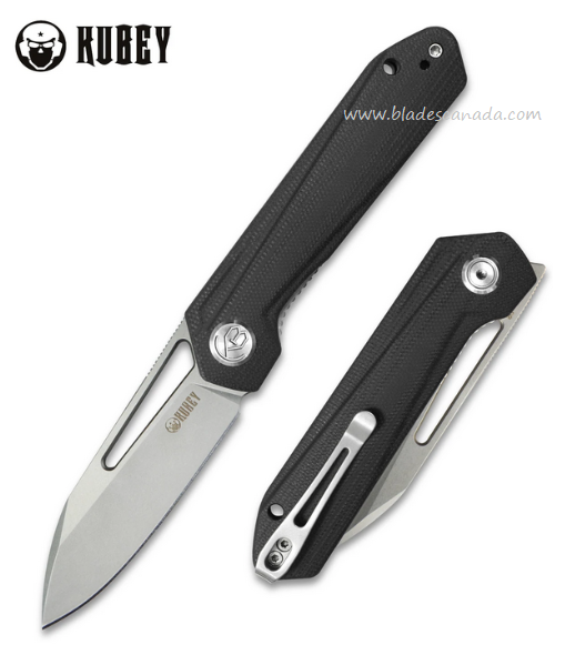 Kubey Royal Front Flipper Folding Knife, D2 Steel, G10 Black, KU321A
