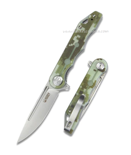 Kubey Mizo Flipper Folding Knife, AUS10, G10 Camo, KU312E