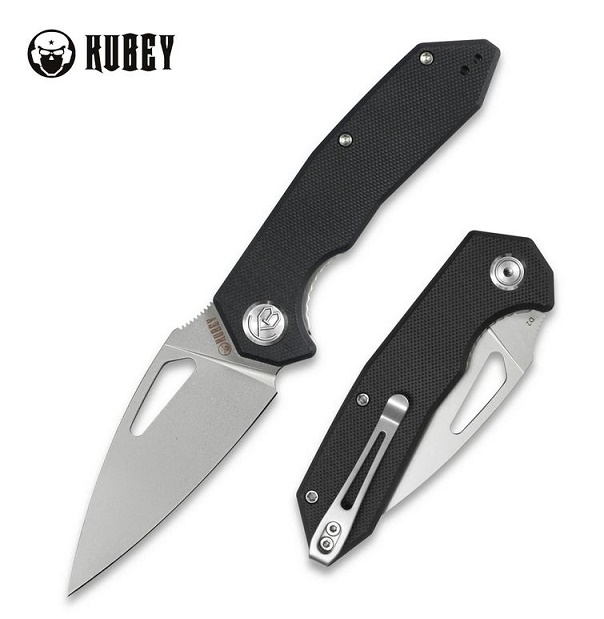 Kubey Folding Knife D2 Steel, G10 Black, KU122A