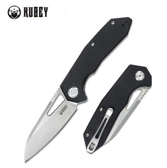 Kubey Vagrant Folding Knife, AUS 10, G10 Black, KU291A