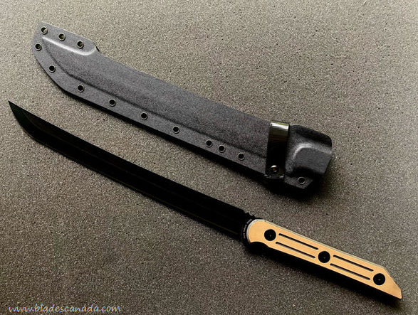 Hoback Kwaichete Fixed Blade Knife, 154CM Black, SureTouch Coyote Brown Handle
