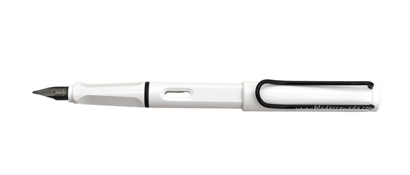 Lamy Safari Fountain Pen, Ltd Edition, Medium Shiny White with Black Clip, 019WHBK