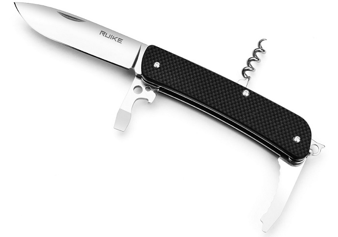 Ruike L21 Pocket Folding Knife/Tool, 12C27 Sandvik, G10 Black