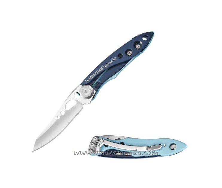 (Pre-Purchase)Leatherman Skeletool KB Folding Knife, 420HC, Nightshade Blue Aluminum, 833153