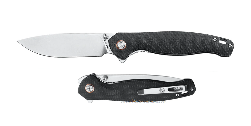 Vosteed Labrador Flipper Folding Knife, 154CM Satin, Micarta Black, LAB31M1