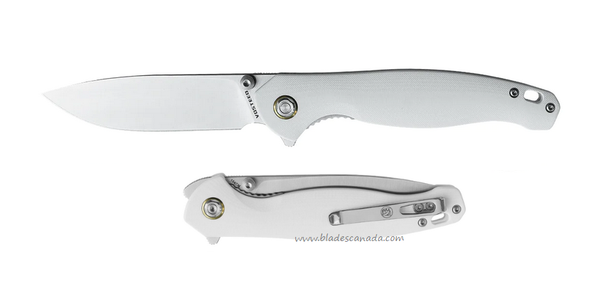 Vosteed Labrador Flipper Folding Knife, 154CM Satin, G10 White, LAB31M3