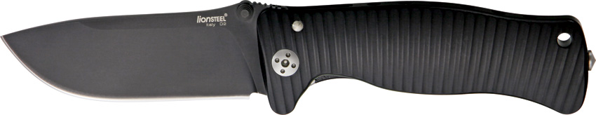 Lion Steel SR1ABB Molletta Framelock Folding Knife, D2 Black, Aluminum Black - Click Image to Close