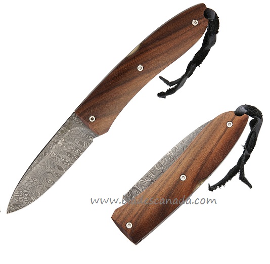Lion Steel ST Opera Folding Knife, Damascus, Santos Wood, LST8800DST - Click Image to Close