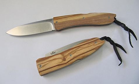 Lion Steel 8810UL Big Opera Folding Knife, D2 Steel, Olive Wood