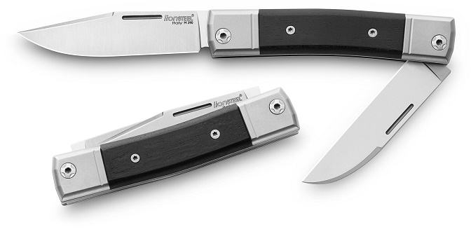 Lion Steel BM13EB BestMAN Slipjoint Folding Knife, M390 Double Blade, Ebony Wood