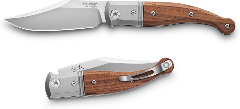 Lion Steel GT01 ST Slipjoint Folding Knife, Niolox Gitano, Santos Wood