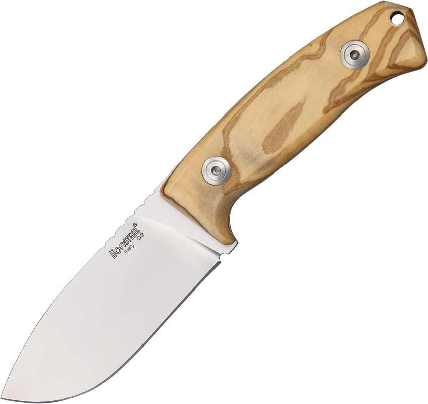 Lion Steel M2UL Hunter Fixed Blade Knife, D2 Steel, Olive Wood