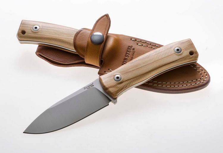 Lion Steel M4 UL Fixed Blade Knife, M390, Olive Wood, Leather Sheath