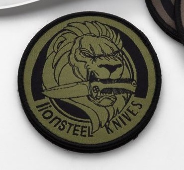 Lion Steel Embroidery Patch, Green - Click Image to Close