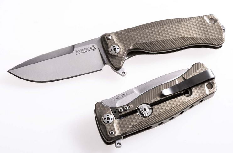 Lion Steel SR22 B Flipper Framelock Knife, Sleipner, Titanium Bronze, SR22B