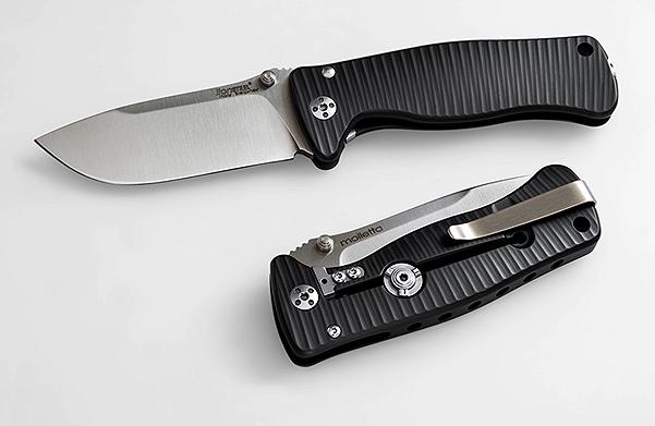 Lion Steel SR2 Mini Folding Knife, Sleipner Satin, Aluminium Black - Click Image to Close