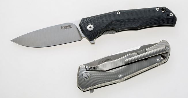 Lion Steel T.R.E. Flipper Framelock Knife, M390, G10 Black/Titanium