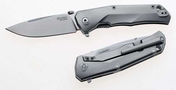 Lion Steel T.R.E. Flipper Framelock Knife, M390, Titanium Grey