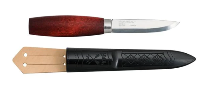 Morakniv Classic No. 1/0 Fixed Blade Knife, Carbon, Red Birch Handle, 13603