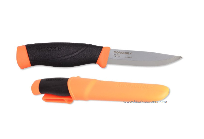 Morakniv Companion HD Fixed Blade Knife, Carbon, Orange, 12495