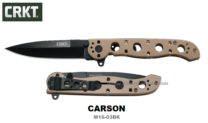 CRKT Carson Flipper Folding Knife, 12C27 Sandvik, Bronze Handle, CRKTM16-03BK