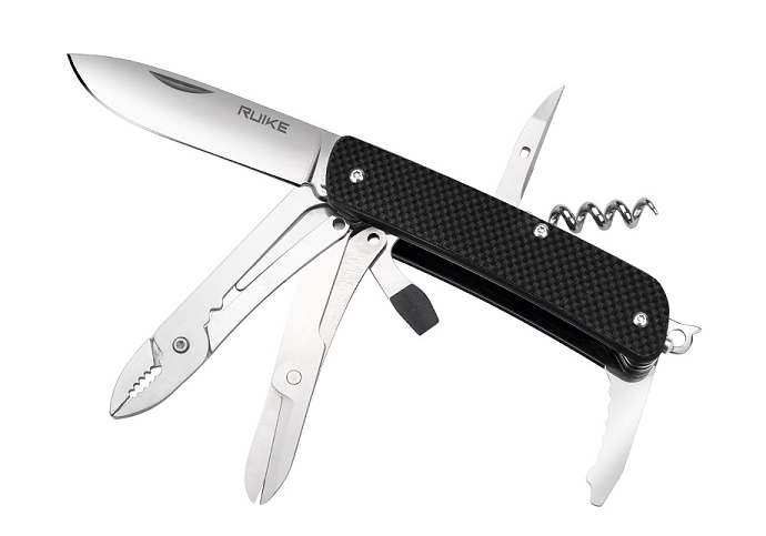 Ruike M41 Pocket Folding Knife/Tool, 12C27 Sandvik, G10 Black